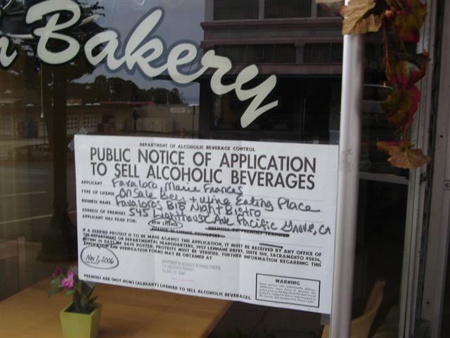 Favaloros Bistro Liquor Sign