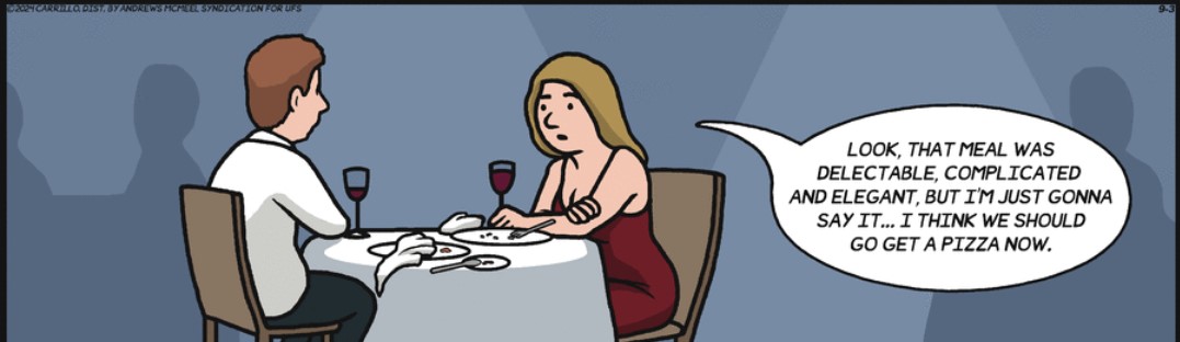 still hungry lets go have pizza